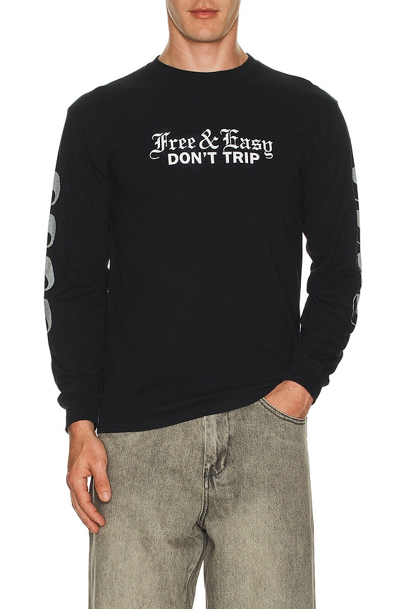 view 2 of 5 On Hood Long Sleeve Tee in Black