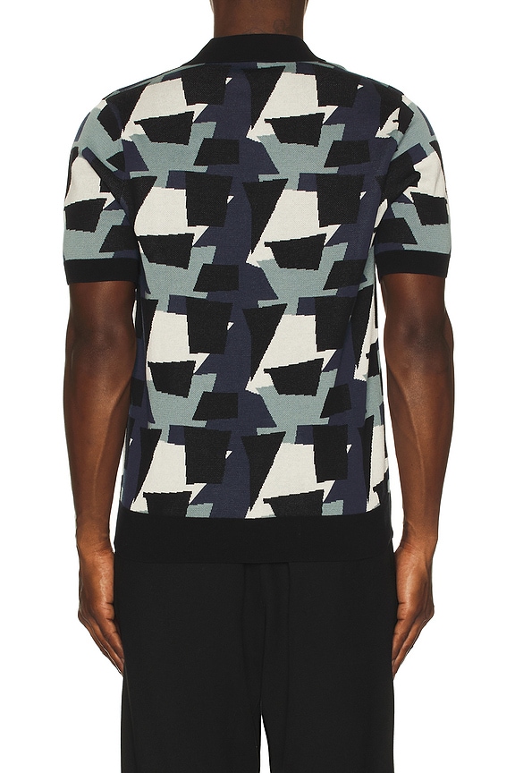 view 2 of 5 Fragment Jacquard Knit Polo Shirt in Black