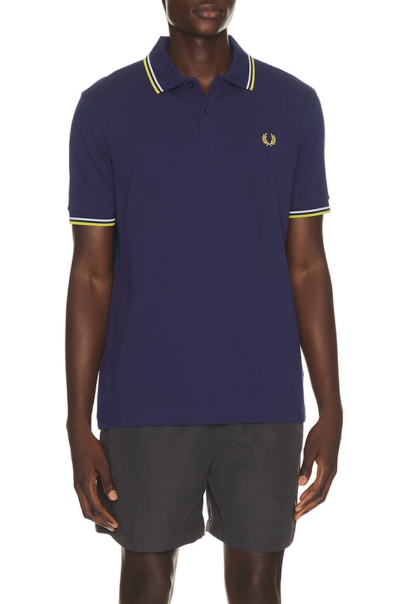 view 1 of 5 CAMISA in French Navy, Dusky Blue, & Citron