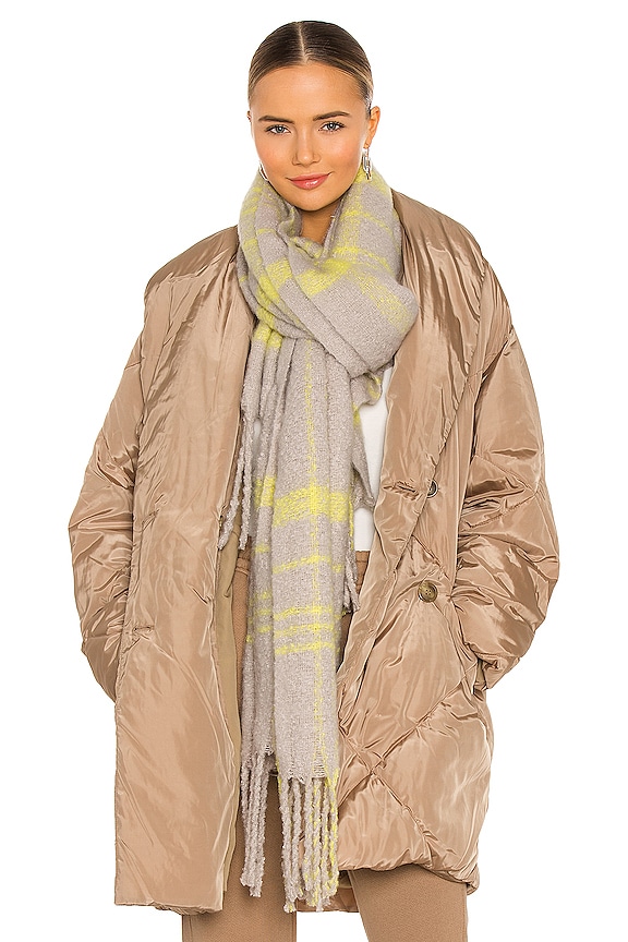 view 1 of 5 Prep Brushed Plaid Blanket Scarf in Sand Combo