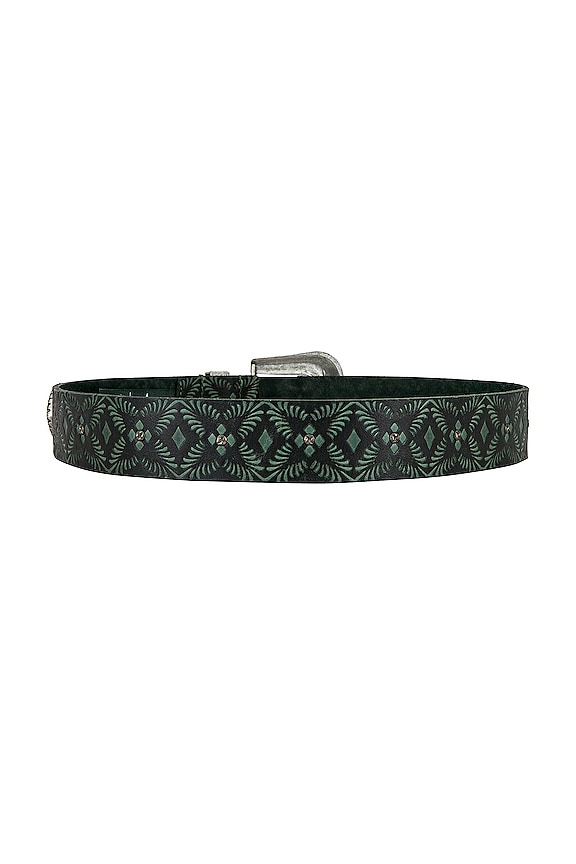 view 2 of 3 Outlaw Embossed Belt in Fiji Jade