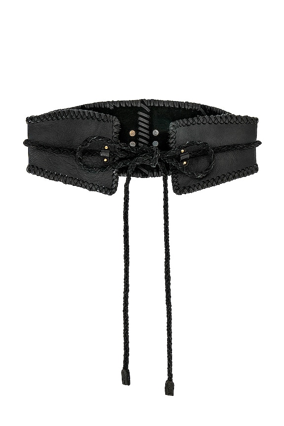 view 1 of 3 Selena Leather Corset Belt in Black