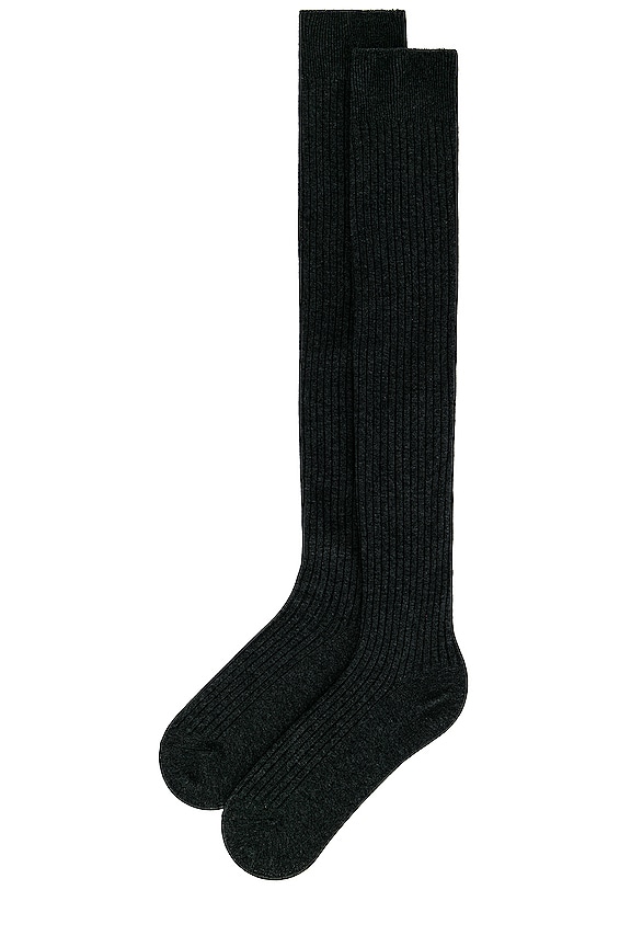 view 2 of 4 Viola Over The Knee Socks in Charcoal