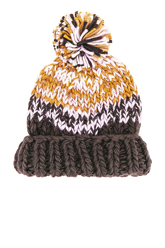 view 2 of 3 Tide Stripe Knit Pom Beanie in Coal
