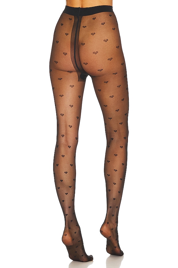 view 2 of 2 Sheer Hearts Tight in Black