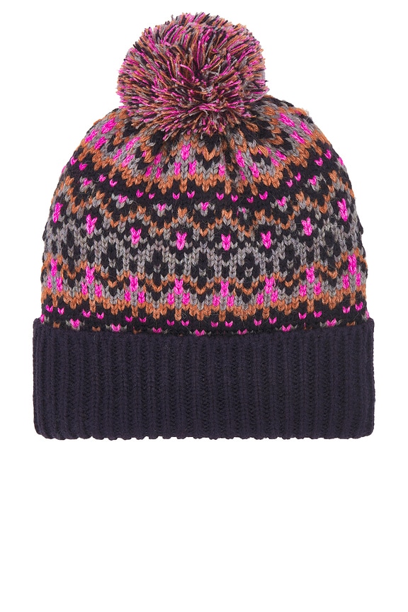 view 2 of 3 BONNET À POMPON FIRST FROST FAIRISLE in Navy