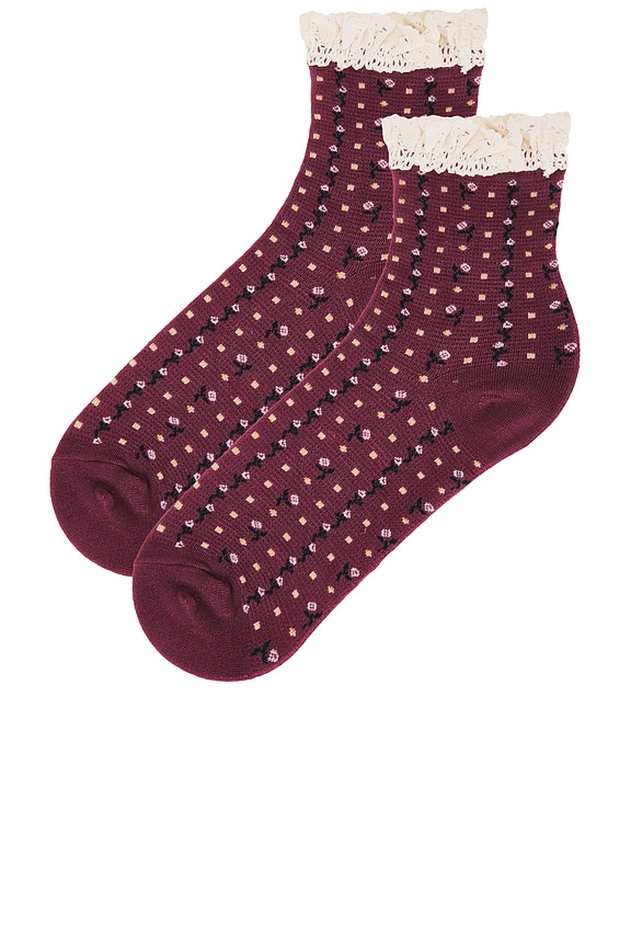 view 2 of 2 CALCETINES TOBILLEROS DE PUNTO GOFRE FREE PEOPLE ROSEBUD in Hawthorne Rose