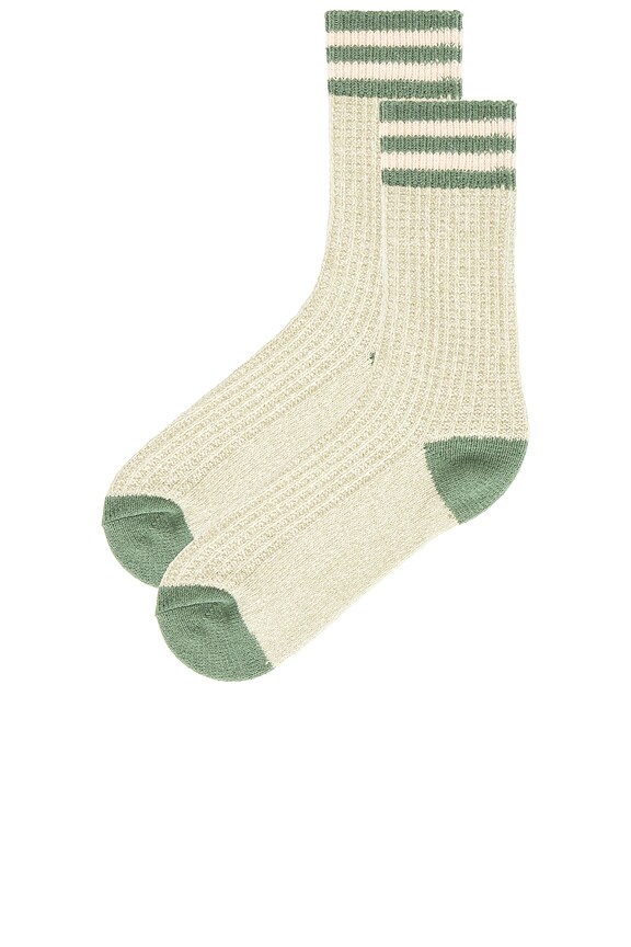 view 2 of 2 FREE PEOPLE JACKSON 아늑한 줄무늬 양말 in Sage