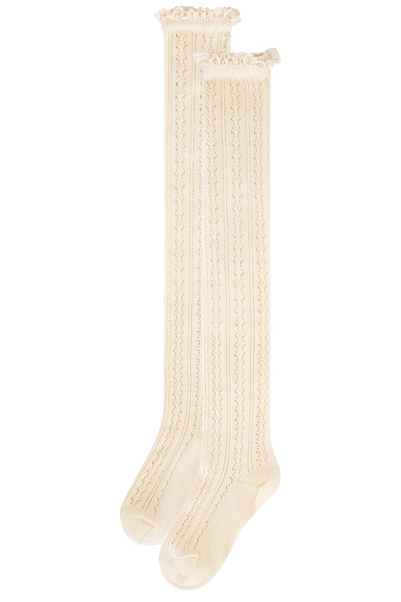 view 2 of 2 CHAUSSETTES MIISTY NET POINTELLE TALL in Cream