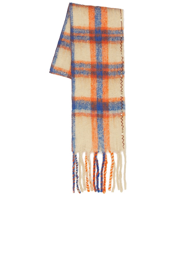 view 2 of 3 Highland Plaid Skinny Scarf in Ivory Combo