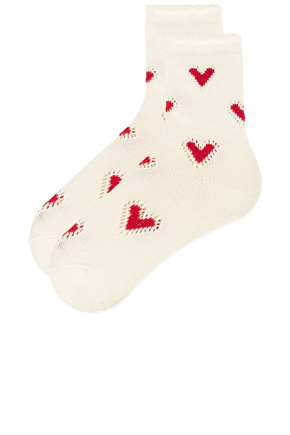 view 2 of 2 Cupids Bow Sock in Red