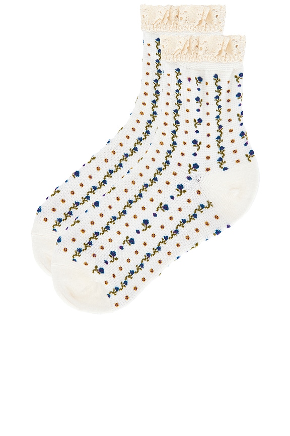 view 2 of 2 Rosebud Waffle Knit Ankle in Ivory