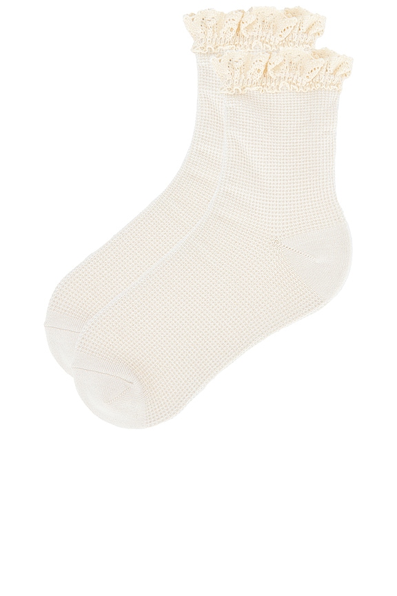 view 2 of 2 Beloved Waffle Knit Ankle in Ivory