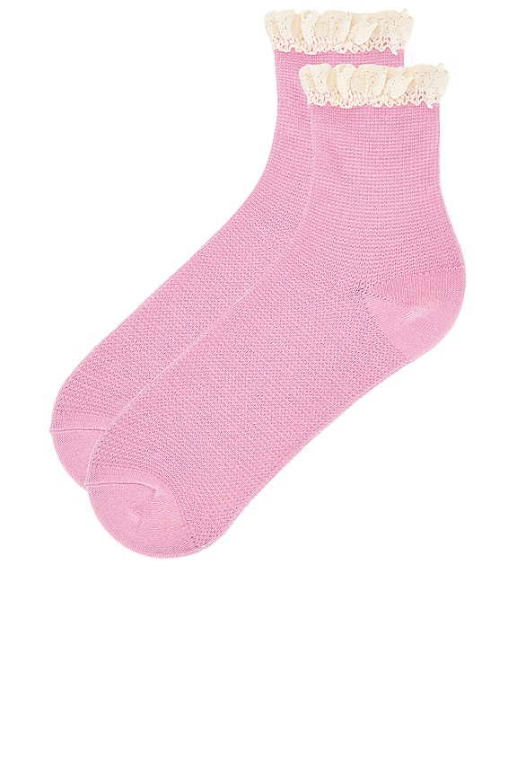 view 2 of 2 Beloved Waffle Knit Ankle in Bubblegum