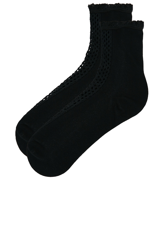 view 2 of 2 Rubies Crochet Socks in Black