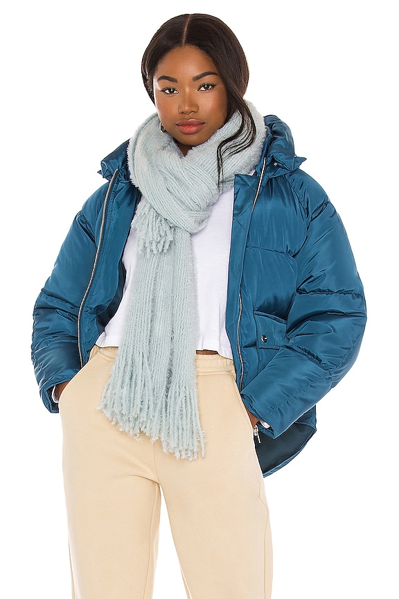 view 1 of 3 Whisper Fringe Blanket Scarf in Opal Blue