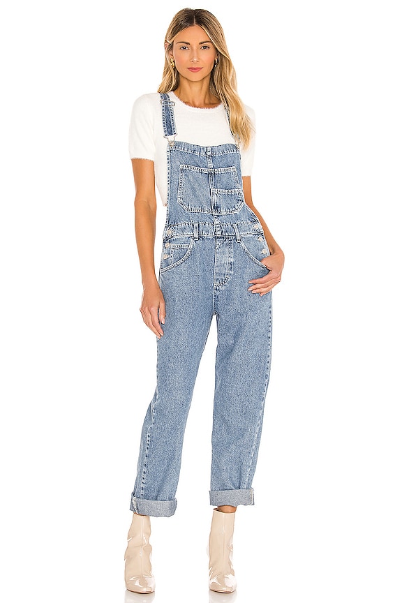 Free People x We The Free Ziggy Denim Overall in Powder Blue | REVOLVE