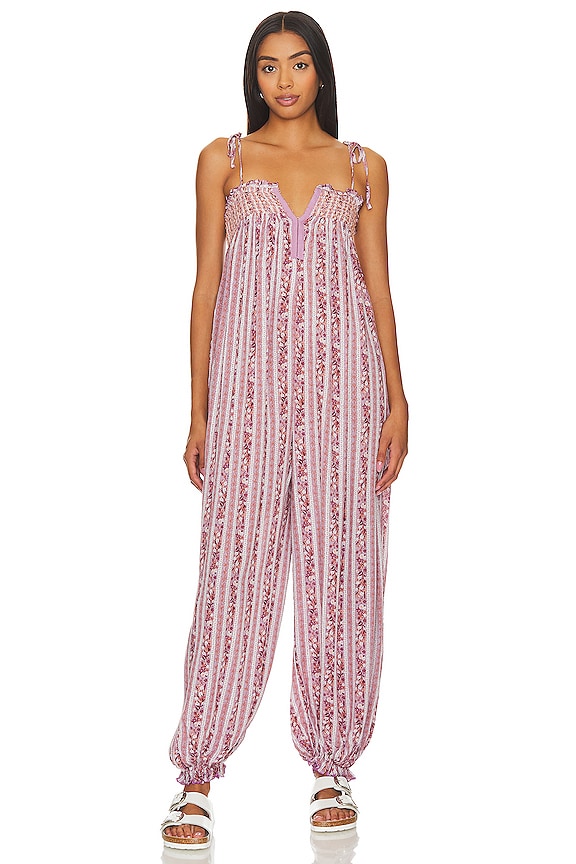 Free People X Intimately Fp Rule The World Jumpsuit In Tulip Combo