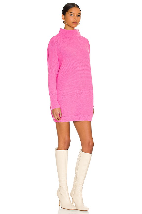 view 2 of 3 Ottoman Slouchy Tunic Sweater Dress in Electric Pink