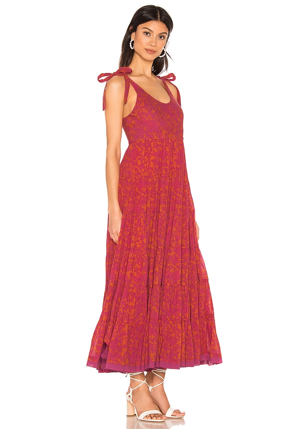 view 2 of 3 Kikas Printed Midi Dress in Tangerine