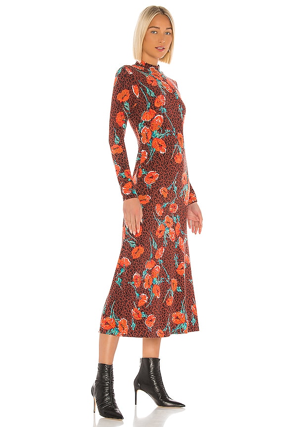 view 2 of 3 Retro Romance Midi Dress in Chocolate