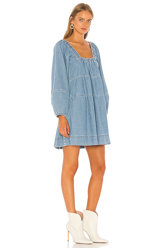 view 2 of 3 Blue Jean Babydoll Dress in Washed Denim