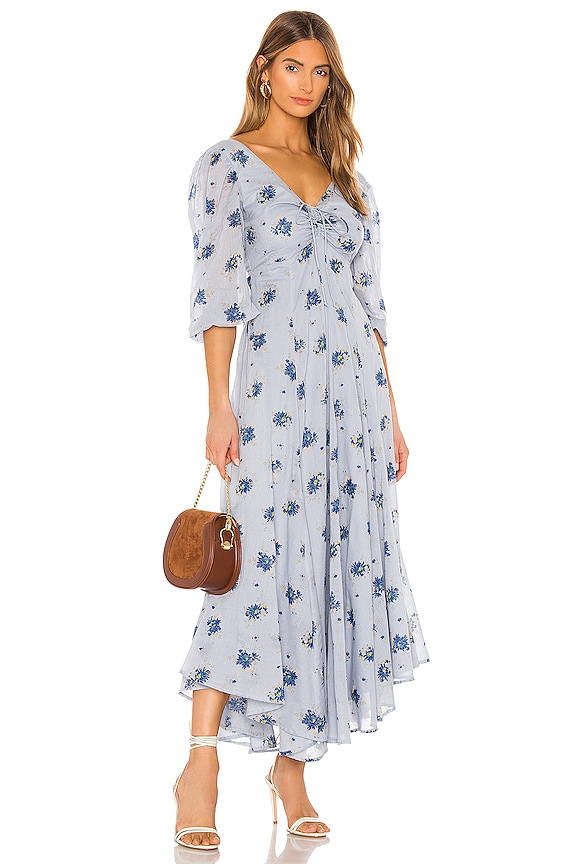 Free People Sea Glass Midi Dress in Blue Combo | REVOLVE