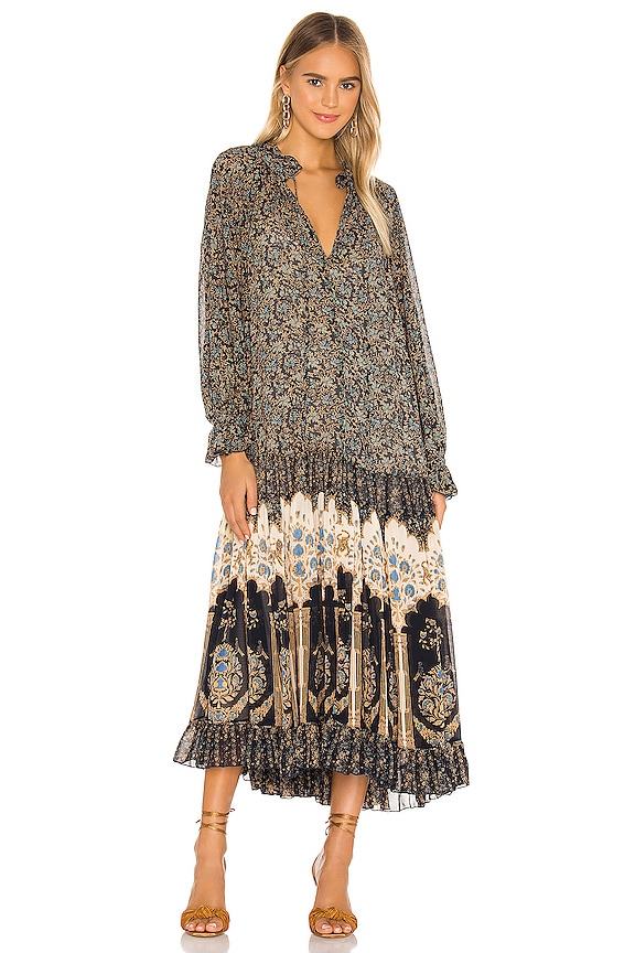 view 1 of 4 Feeling Groovy Border Midi Dress in Dark Blue