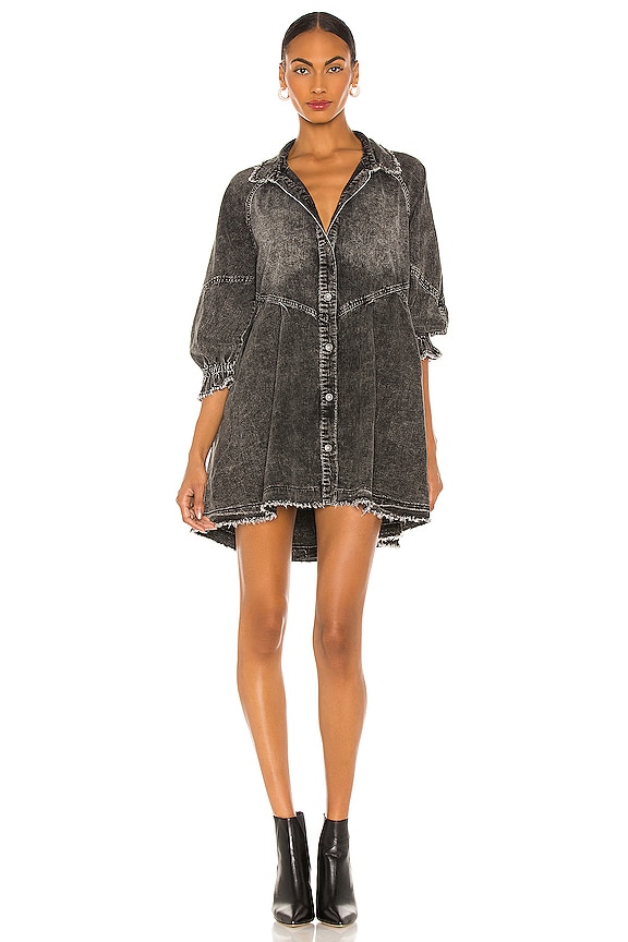 view 1 of 3 Hannah Mini Denim Dress in Black