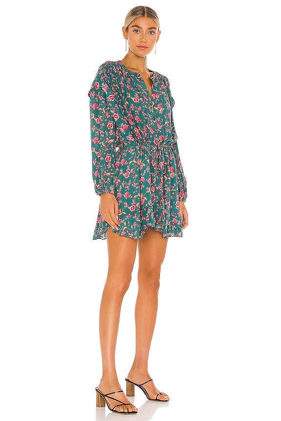 view 2 of 4 Flower Fields Mini Dress in Emerald Combo