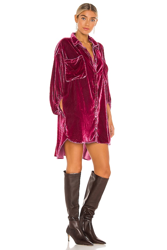 view 2 of 3 Lux Velvet Shirt Dress in Fairytale