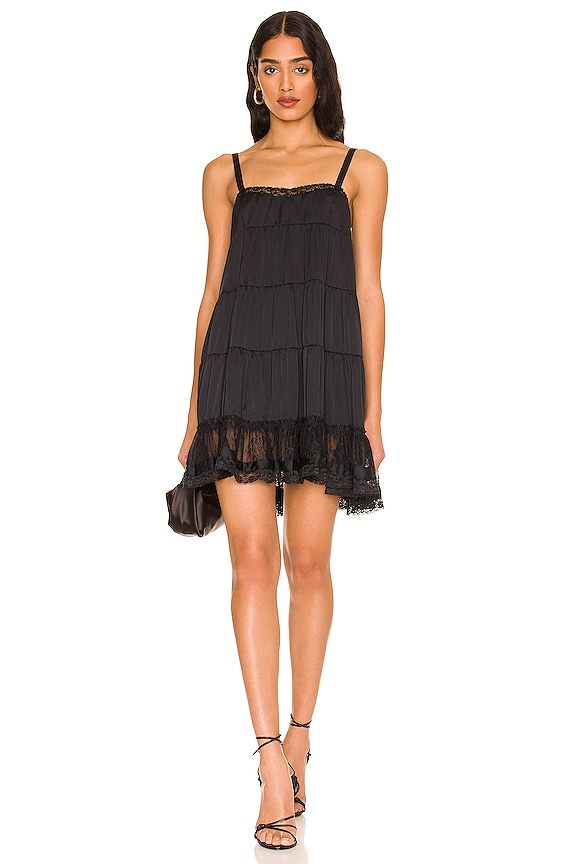 Free People Full Swing Mini Dress in Black Combo | REVOLVE