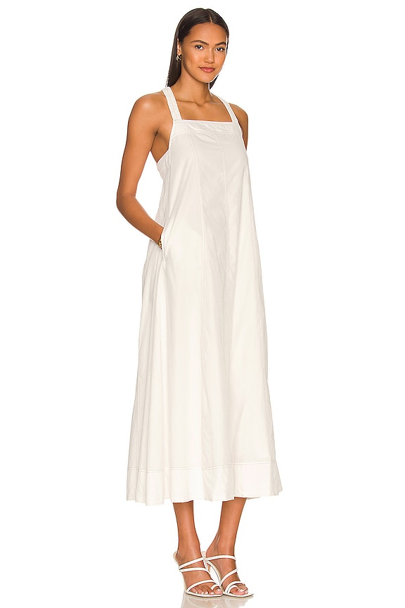view 2 of 3 VESTIDO MIDI FREE PEOPLE DESERT HEARTS APRON in Bright White