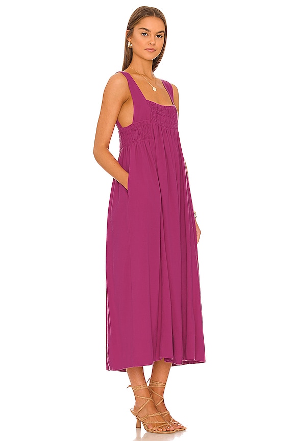 view 2 of 3 ROBE MI-LONGUE FREE PEOPLE DELPHINE in Raspberry Sherbet
