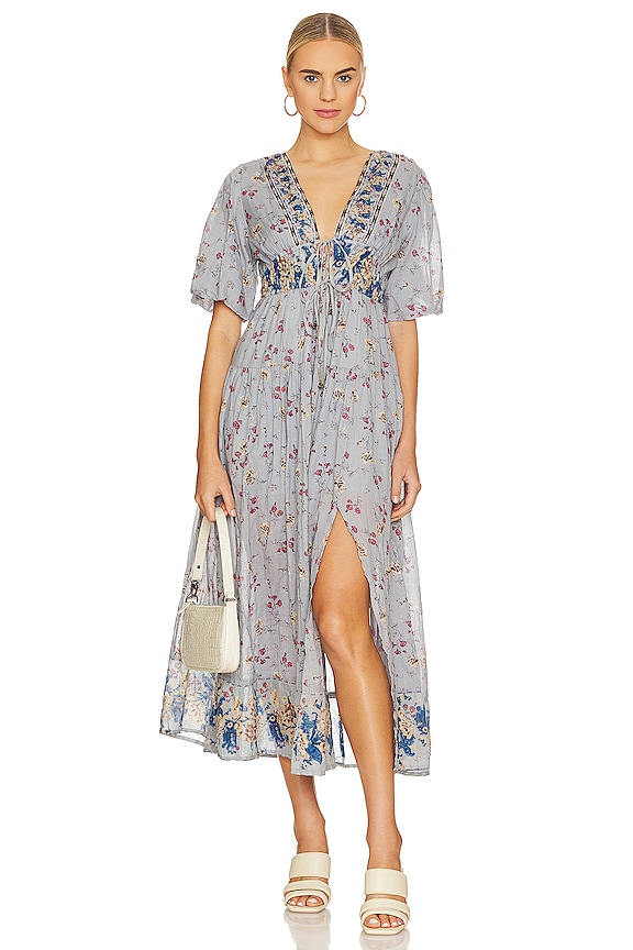 Free People Lysette Maxi Dress In Bluebell Combo Revolve