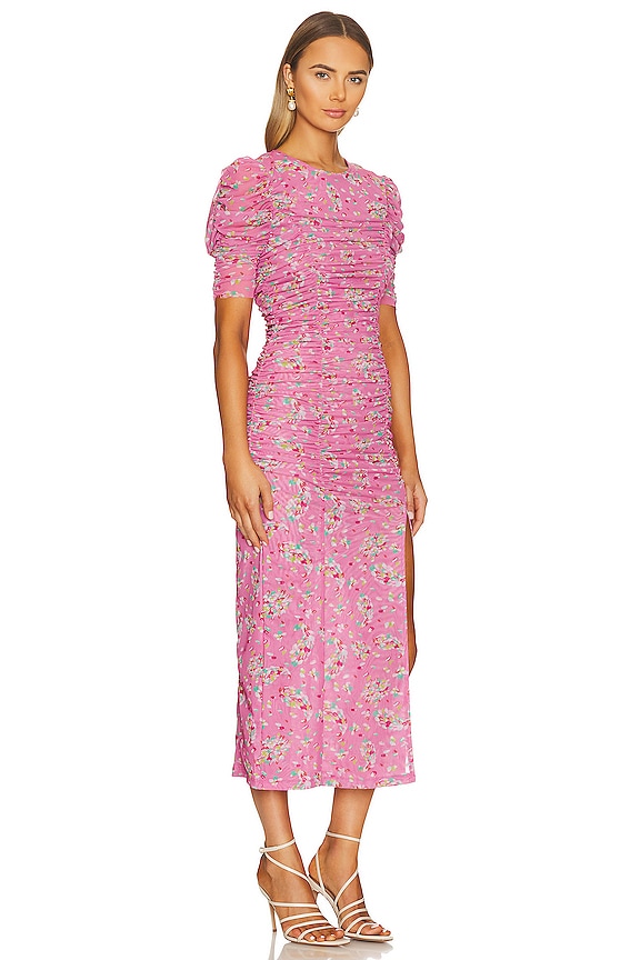 view 2 of 3 VESTIDO MIDI FREE PEOPLE BRIELLA in Hot Pink Combo