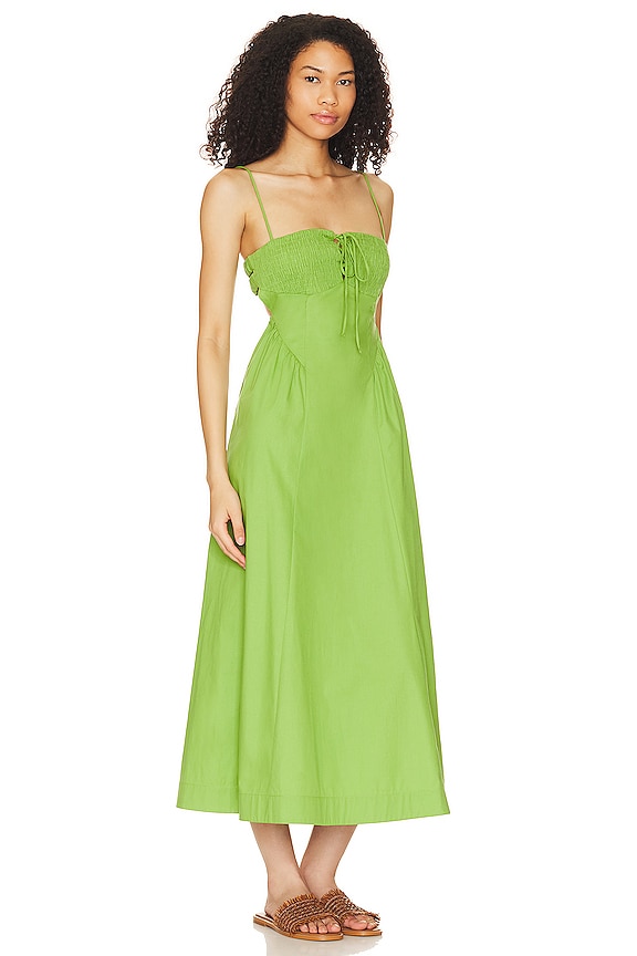 view 2 of 3 VESTIDO MIDI FREE PEOPLE FIFI in Kelly Green