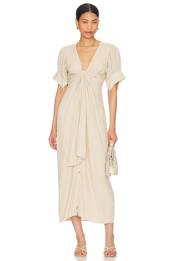 Free People Vintage Summer Midi Dress in Stone Cold | REVOLVE