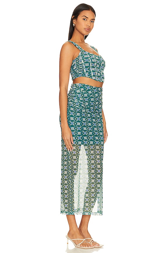 view 2 of 4 Galaxy Corset Set in Green Combo