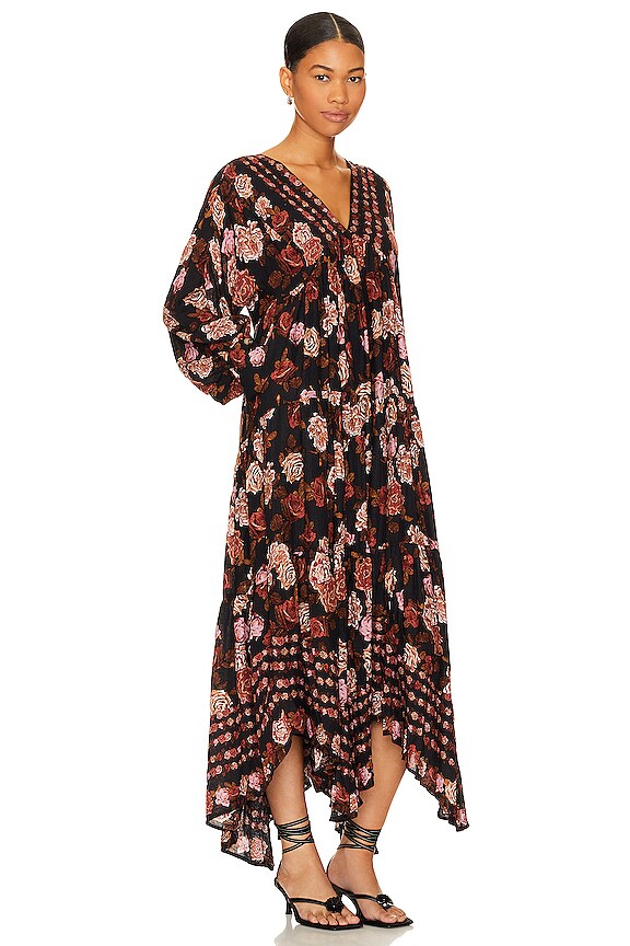 view 2 of 3 Rows Of Roses Maxi Dress in Black Combo