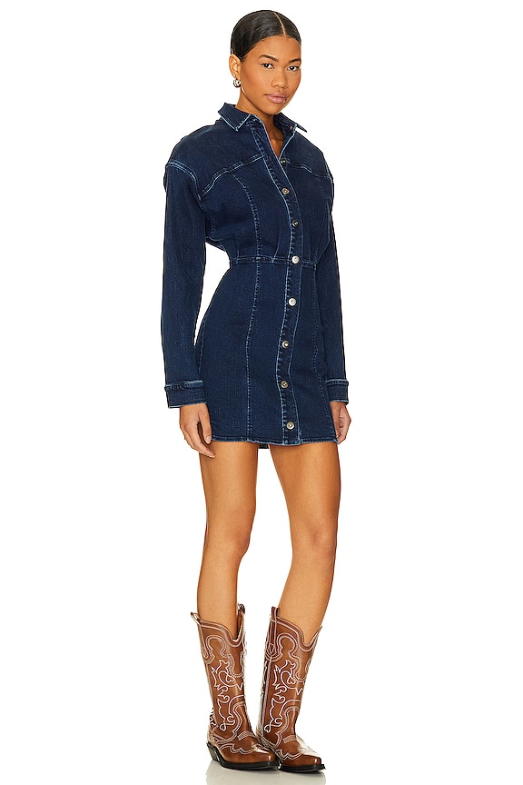 view 2 of 3 ДЕНИМ ПЛАТЬЕ FREE PEOPLE AMBER in Dark Indigo