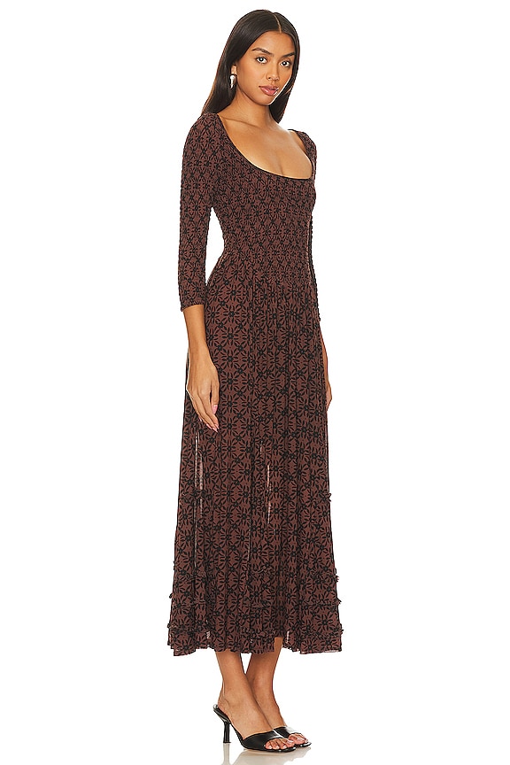 view 2 of 3 ПЛАТЬЕ МИДИ FREE PEOPLE ITS FATE in Brown Combo