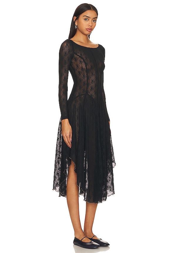 view 2 of 4 ROBE MI-LONGUE FREE PEOPLE DAIL THE DRAMA in Black