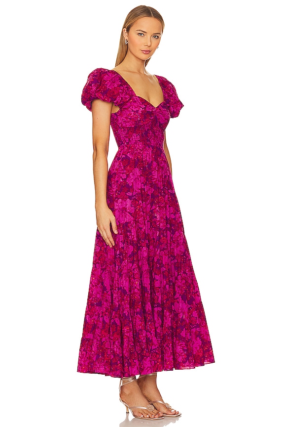 view 2 of 3 ROBE MI-LONGUE FREE PEOPLE SUNDRENCHED in Magenta Combo