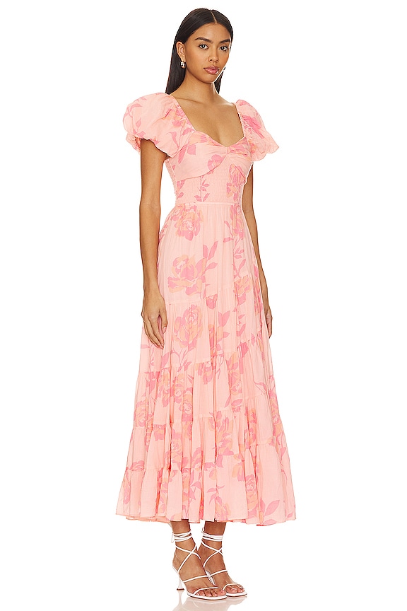 view 2 of 3 Short Sleeve Sundrenched Maxi Dress In Pinky Combo in Pinky Combo