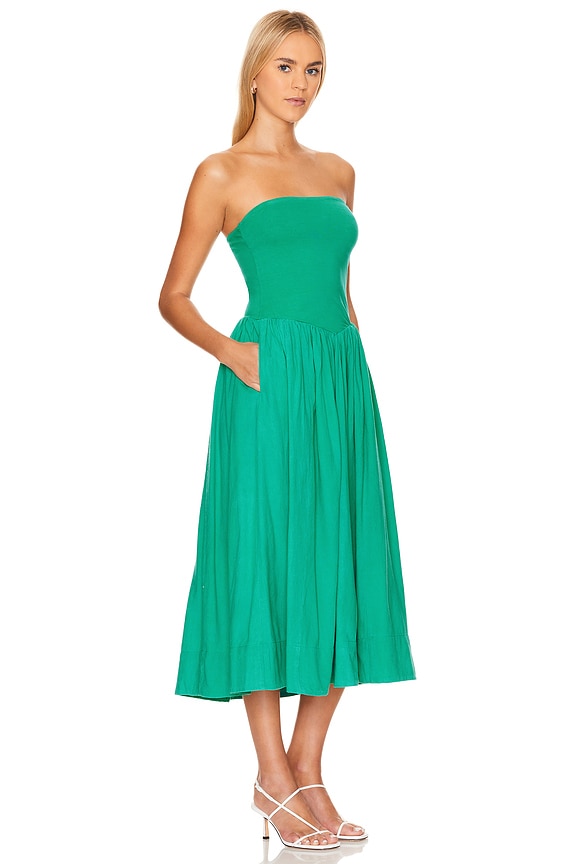 view 2 of 3 x free-est Onda Tube Midi Dress in Malachite Green