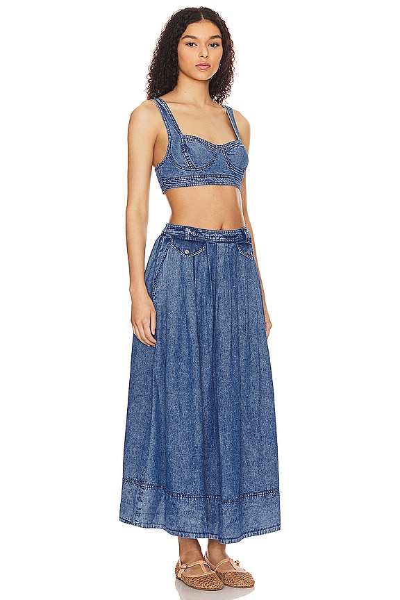 view 2 of 3 ENSEMBLE EN JEAN FREE PEOPLE MADDOX in Blue Shadow