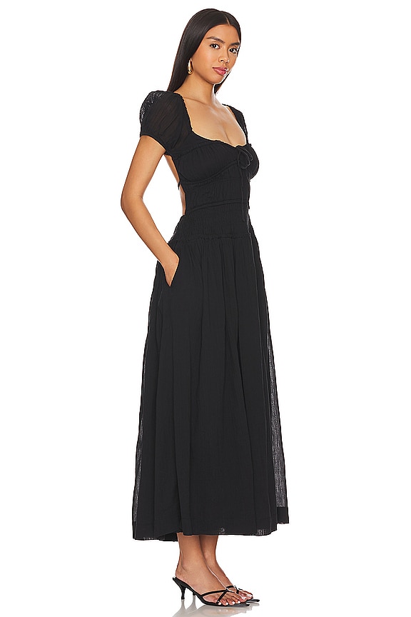 view 2 of 3 VESTIDO MIDI FREE PEOPLE FEELING BONITA in Black