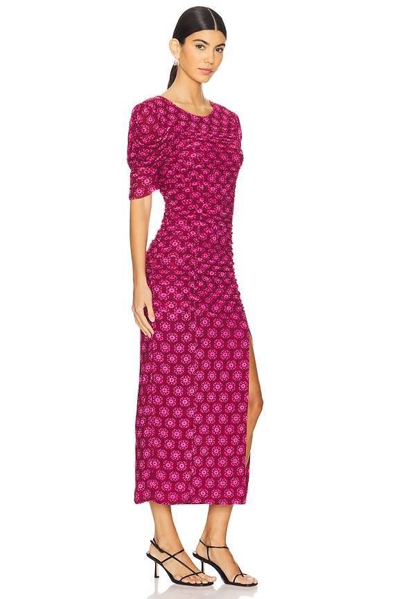 view 2 of 3 Briella Midi Dress in Fuchsia Combo