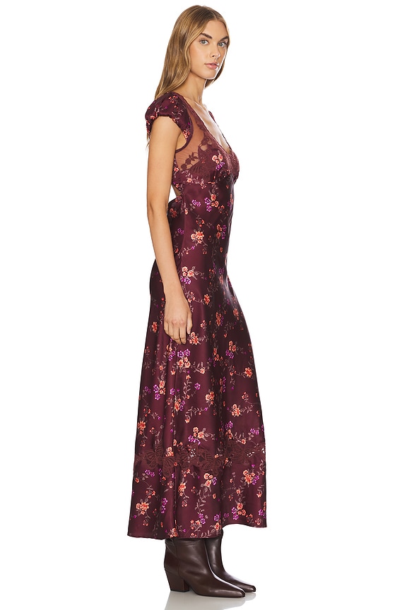view 2 of 3 FREE PEOPLE BUTTERFLY BABE ミディ丈ドレス in Brown